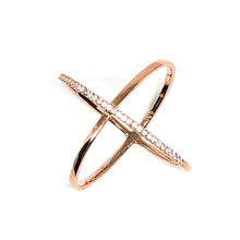 Load image into Gallery viewer, Rose Gold Criss Cross Ring
