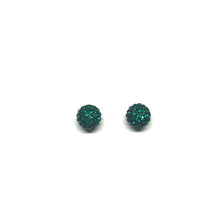 Load image into Gallery viewer, Emerald Sparkle Ball Earring
