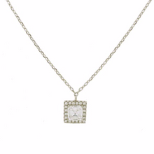 Load image into Gallery viewer, This sterling silver necklace is very simple but very dainty.  You can dress up your favourite black dress with this beautiful necklace.  The sterling silver chain is 18 inches with a 2 inch extender  Sterling Silver   Cubic Zirconia   Hypoallergenic   Lead and nickel free 
