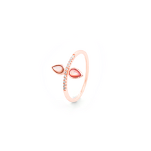 Load image into Gallery viewer, Rose Quartz and White Topaz Pear Ring - &quot;NEW PRODUCT&quot;
