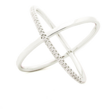 Load image into Gallery viewer, Silver Criss Cross Ring
