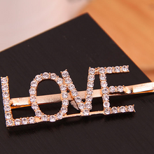 Load image into Gallery viewer, Love Rhinestone Clip (Gold/Crystal)
