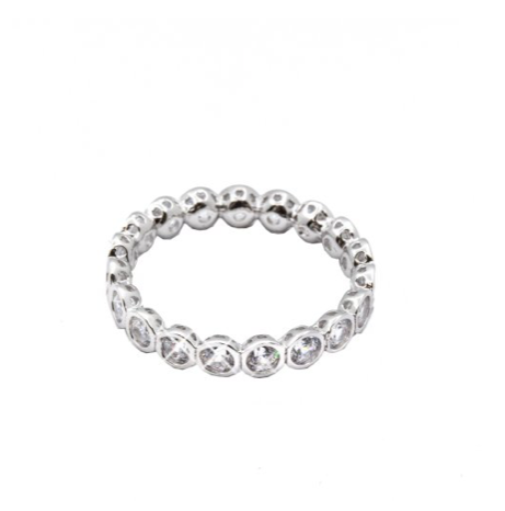 Silver Rhodium Plated Bubble Eternity Band