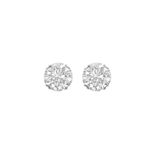 Load image into Gallery viewer, These single 925 sterling silver and cubic zirconia studs are beautiful and can be worn everyday.  We carry these studs in rhodium plated, or 14K Gold plating  Hypoallergenic, sterling silver back and posts, lead and nickel free  Size: 5mm
