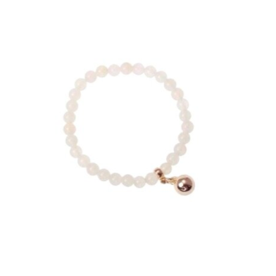 Bracelets are one of the hottest items of the season! Merx fashion bracelets are designed using high quality white agate beads. The light gold metal pieces used is pewter, zinc or brass.  This genuine white agate bracelet has a light gold bead charm   Nickel free & lead free  Tarnish resistant