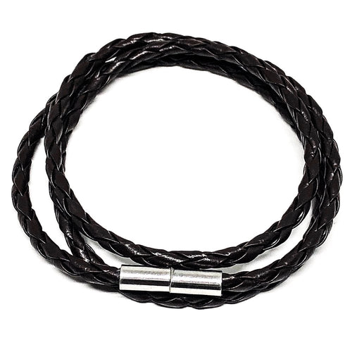 This leather wrap bracelet is perfect to wear on its own or with other bracelets.  It has a stainless steel magnetic clasp.   Wrap bracelet is approx. 60 cm in length. 