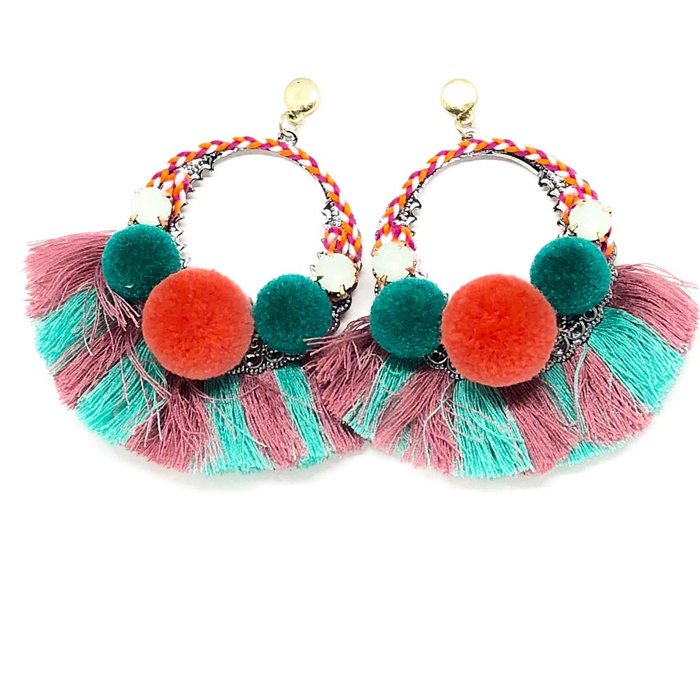 Pom Pom & Tassel Earrings