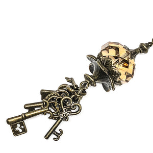 Bronze Mini Keys with Swarovski Crystal