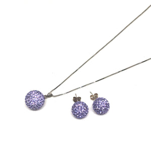 Lavender Sparkle Ball Earring/Pendant Gift Set