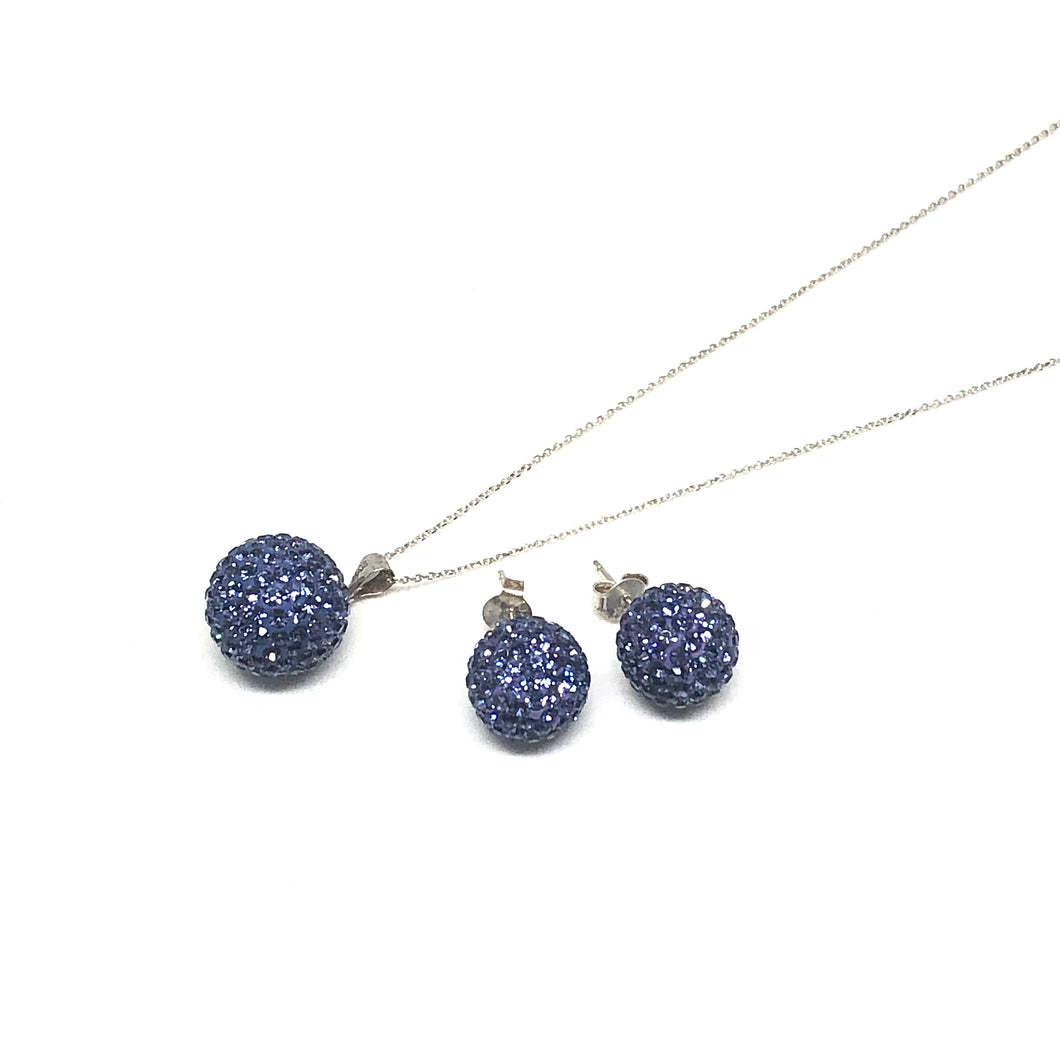 Tanzanite Sparkle Ball Earring/Pendant Gift Set