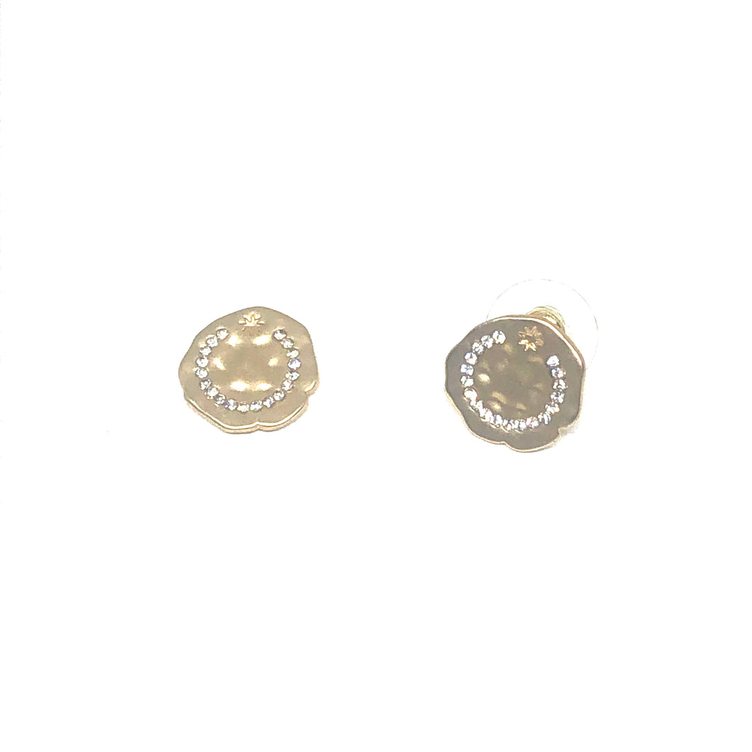 These matte earrings make a perfect set with the necklace we carry. Each stud has swarovski crystal embedded into the earring.   Lead and nickel free  Hypoallergenic  The size of the studs are .50