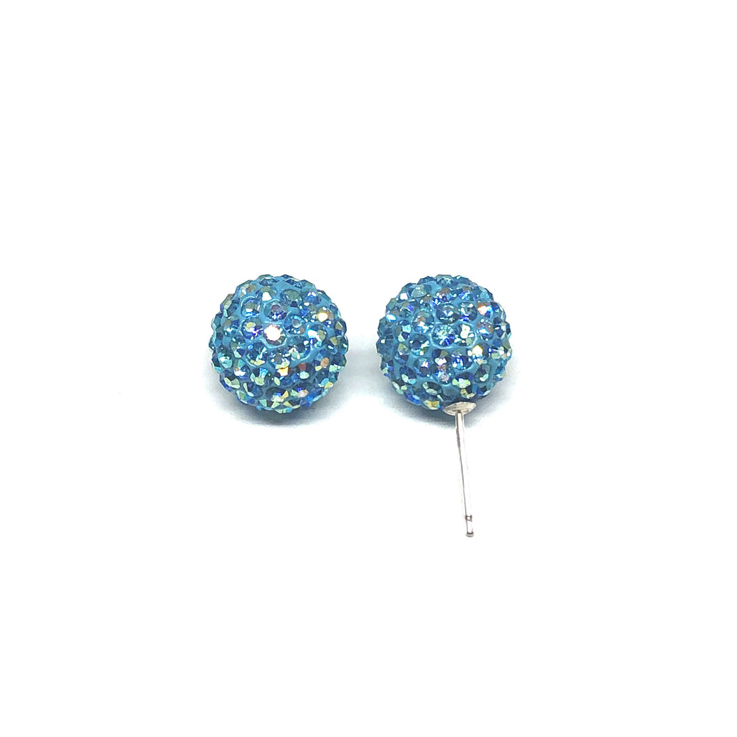 These earrings are only here for a limited time! Only 1 available!  These 12mm turquoise special edition genuine swarovski crystal studs are hand set in a clay base.  The post and backs are sterling silver   Hypoallergenic, lead and nickel free 