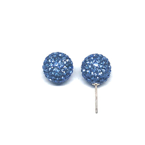 Light Sapphire Sparkle Ball Earring
