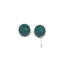 Load image into Gallery viewer, Emerald Sparkle Ball Earring
