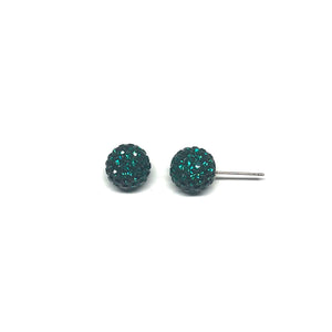 Emerald Sparkle Ball Earring