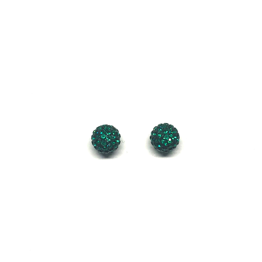 Emerald Sparkle Ball Earring