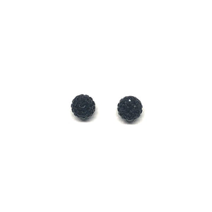 Black Sparkle Ball Earring