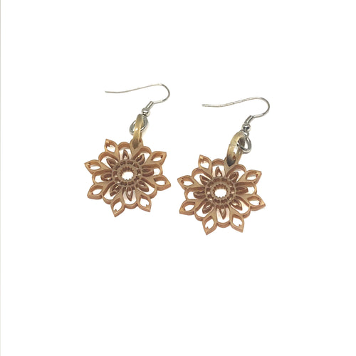 These unique earrings are made from genuine bison horn. They are very lightweight.    Lead and nickel free   Hypoallergenic  We sell the matching Horn Star Necklace in our Women's & Men's Collection  Size: 1.5