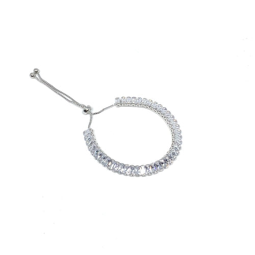 This beautiful bracelet is so elegant you will want to wear it everyday!    Adjustable so will fit all sizes of wrists  High quality crystals   Lead and nickel free  Rhodium plated 