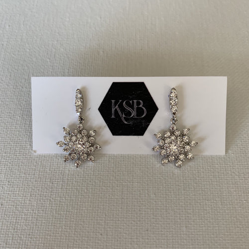 These rhodium plated crystal earrings are perfect to go with your bridal gown or that special evening dress.  They are hypoallergenic, lead, nickel and cadmium free.  They contain high quality rhinestones and czech crystals.  From top to bottom of earring is 3 cm in length 