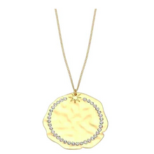 Load image into Gallery viewer, Matte Light Gold Sand Dollar &amp; Crystal Necklace

