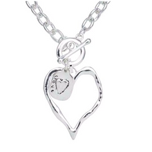 Load image into Gallery viewer, Silver Heart with Love Charm Short Necklace

