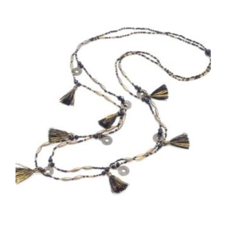 This necklace is handcrafted by artisans from Bali, Indonesia. All materials to make this necklace come from materials locally sourced. Local artisans hand-craft these original designs, bringing them to life.  If your looking for a long trendy, light weight necklace to wear with your summer outfits, this is the one!  This necklace is 42” in length
