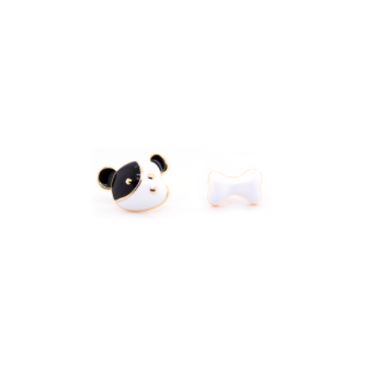 These 925 sterling silver mismatched dog and bone studs are the cutest. Both studs are outlined with 14K Gold plating. Lead and nickel free. Hypoallergenic. Dog stud is 7mm x 10mm and the Bone stud is 8mm x 4mm. 