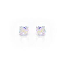 Load image into Gallery viewer, These 925 Sterling Silver studs are genuine white topaz    Hypoallergenic   Lead &amp; nickel free   Size: 6mm
