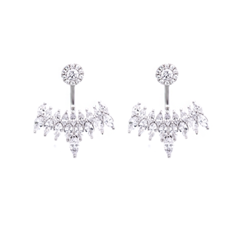 These stunning 925 sterling silver ear jackets are perfect for that special night out.   High quality cubic zirconia   Rhodium plated   Hypoallergenic   Lead and nickel free   Size: 27mm x 24mm