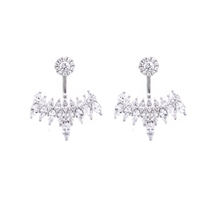 These stunning 925 sterling silver ear jackets are perfect for that special night out.   High quality cubic zirconia   Rhodium plated   Hypoallergenic   Lead and nickel free   Size: 27mm x 24mm