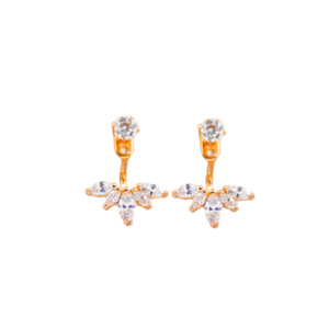 These earring jackets are simply beautiful to wear.  925 sterling silver with high quality cubic zirconia    We carry either rhodium plated or 14K Rose Gold plated   Hypoallergenic and lead and nickel free