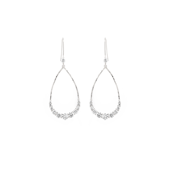 These very elegant 925 sterling silver earrings are stunning and perfect to go with your special dress.  High quality cubic zirconia.  Hypoallergenic.  Lead & nickel free. Size: 42mm x 17mm