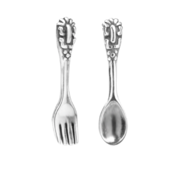 Last pair!   These 925 sterling silver spoon and fork studs are so cute and trendy. Perfect and fun to wear with any outfit!  Hypoallergenic, lead and nickel free  Size: 10mm x 3mm