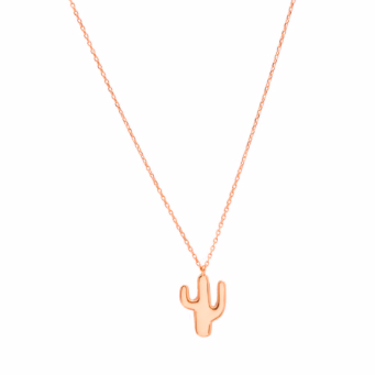 This plain 925 sterling silver cactus necklace is fun to wear and can be worn with your casual outfit.  14K Rose Gold plated  This necklace is 16” in length with a 1.5” extender.  Lead and nickel free