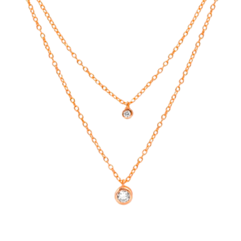 If your looking for a double chain necklace, this one is simple but elegant!  925 Sterling Silver  14K Rose Gold Plated  Lead and nickel free  Hypoallergenic  This necklace is 16