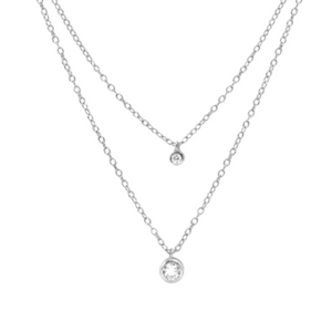 If your looking for a double chain necklace, this one is simple but elegant!  925 Sterling Silver  14K Rose Gold Plated  Lead and nickel free  Hypoallergenic  This necklace is 16" in length with a 2” extender