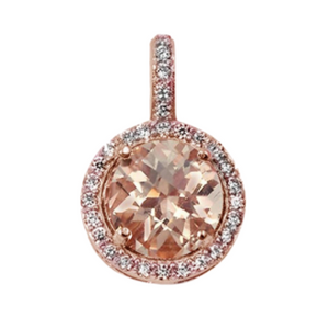 Rose Gold Morganite Pendant with Chain