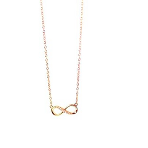 This infinity necklace is 925 sterling silver with one row of high quality cubic zirconia  Lead and nickel free  Tarnish resistant  This necklace is 16" in length with a 2” extender