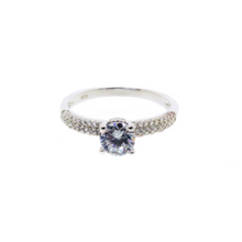 Load image into Gallery viewer, Cubic Zirconia Ring with Double Row Pave Cubic Zirconia
