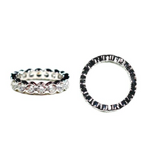 Load image into Gallery viewer, Silver Rhodium Plated Bubble Eternity Band

