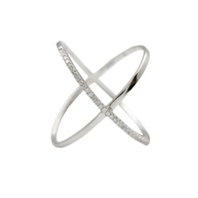 Load image into Gallery viewer, Silver Criss Cross Ring
