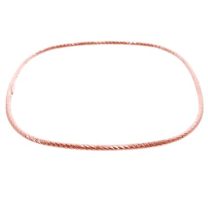 This elegant Italian diamond cut sterling silver bangle can be worn on its own or stacked.    Size: 65x2mm   Rose Gold Plated   Hypoallergenic 