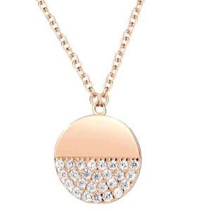 Simple but elegant 925 sterling silver necklace  14K Rose Gold Plated  High quality cubic zirconia  Lead and nickel free  Hypoallergenic  This necklace is 18" in length  Pendant is 5mm