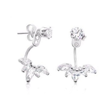 These earring jackets are simply beautiful to wear.  925 sterling silver with high quality cubic zirconia    We carry either rhodium plated or 14K Rose Gold plated   Hypoallergenic and lead and nickel free