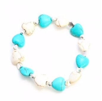 Turquoise Stone Heart Bracelet