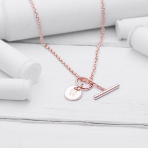 BEST SELLER!  LAST ONE AVAILABLE!!  24K Rose Gold Plated brass chain (Short 18” length)  24K Rose Gold Plated brass B&U charm  T-Closure on front  A portion of proceeds donated to help Veterans  This B&U Charm necklace is small, stackable and perfect for almost any outfit
