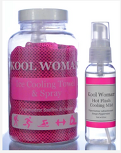 Load image into Gallery viewer, Kool Women Ice Cooling Towel &amp; Spray
